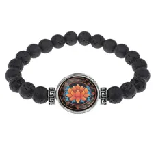 Браслет из лавы 8 мм Лотос BSL-0244