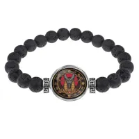 Браслет из лавы 8 мм Анубис BSL-0247