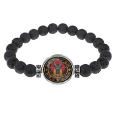 Браслет из лавы 8 мм Анубис BSL-0247