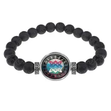 Браслет из лавы 8 мм Звезда Руси BSL-0261