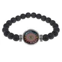Браслет из лавы 8 мм Мандала Глаз BSL-0271