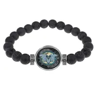 Браслет из лавы 8 мм Летучая мышь BSL-0273