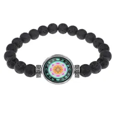 Браслет из лавы 8 мм Шри-янтра BSL-0278