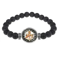 Браслет из лавы 8 мм Сарасвати BSL-0279
