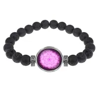 Браслет из лавы 8 мм Сахасрара чакра BSL-0285