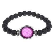 Браслет из лавы 8 мм Сахасрара чакра BSL-0285