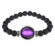 Браслет из лавы 8 мм Аджна чакра BSL-0287