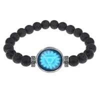 Браслет из лавы 8 мм Вишуддха чакра BSL-0288