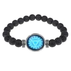 Браслет из лавы 8 мм Вишуддха чакра BSL-0288