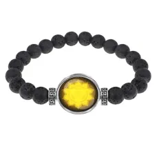 Браслет из лавы 8 мм Манипура чакра BSL-0289