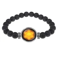 Браслет из лавы 8 мм Свадхистхана чакра BSL-0290