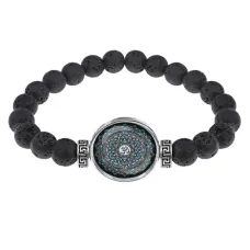 Браслет из лавы 8мм Мандала Ом BSL-0297