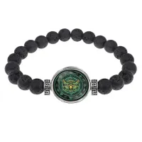 Браслет из лавы 8мм Сова BSL-0298