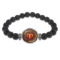 Браслет из лавы 8мм Знаки Зодиака - Овен BSL-0300