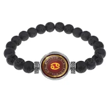 Браслет из лавы 8 мм Знаки Зодиака - Рак BSL-0303