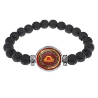 Браслет из лавы 8мм Знаки Зодиака - Весы BSL-0306