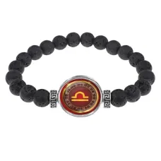 Браслет из лавы 8мм Знаки Зодиака - Весы BSL-0306