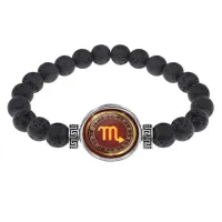 Браслет из лавы 8мм Знаки Зодиака - Скорпион BSL-0307