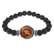 Браслет из лавы 8мм Знаки Зодиака - Скорпион BSL-0307