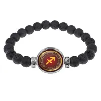Браслет из лавы 8 мм Знаки Зодиака - Стрелец BSL-0308