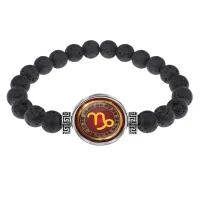Браслет из лавы 8мм Знаки Зодиака - Козерог BSL-0309