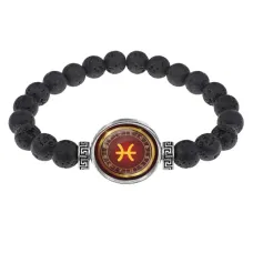 Браслет из лавы 8 мм Знаки Зодиака - Рыбы BSL-0311