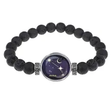 Браслет из лавы 8 мм Знаки Зодиака - Овен BSL-0312