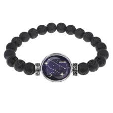 Браслет из лавы 8 мм Знаки Зодиака - Близнецы BSL-0314