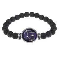 Браслет из лавы 8мм Знаки Зодиака - Рак BSL-0315