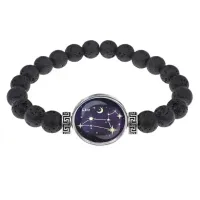 Браслет из лавы 8мм Знаки Зодиака - Лев BSL-0316