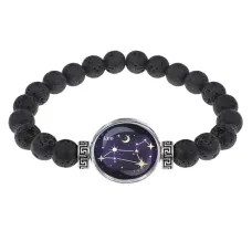 Браслет из лавы 8мм Знаки Зодиака - Лев BSL-0316