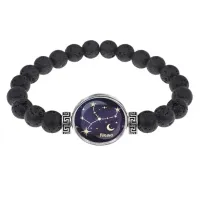 Браслет из лавы 8 мм Знаки Зодиака - Дева BSL-0317