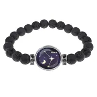 Браслет из лавы 8мм Знаки Зодиака - Весы BSL-0318