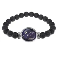 Браслет из лавы 8мм Знаки Зодиака - Скорпион BSL-0319