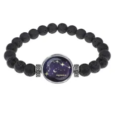 Браслет из лавы 8 мм Знаки Зодиака - Водолей BSL-0322