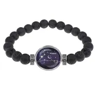 Браслет из лавы 8 мм Знаки Зодиака - Рыбы BSL-0323