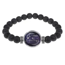 Браслет из лавы 8 мм Знаки Зодиака - Рыбы BSL-0323