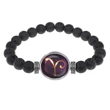 Браслет из лавы 8 мм Знаки Зодиака - Овен BSL-0324