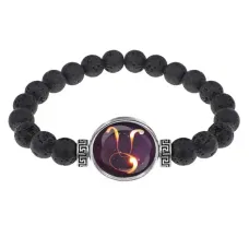 Браслет из лавы 8мм Знаки Зодиака - Телец BSL-0325