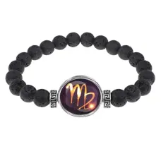 Браслет из лавы 8мм Знаки Зодиака - Дева BSL-0329
