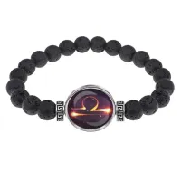 Браслет из лавы 8мм Знаки Зодиака - Весы BSL-0330