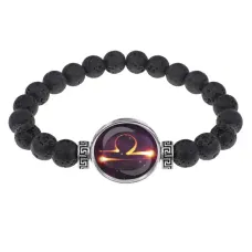 Браслет из лавы 8мм Знаки Зодиака - Весы BSL-0330
