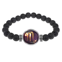 Браслет из лавы 8мм Знаки Зодиака - Скорпион BSL-0331
