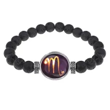 Браслет из лавы 8мм Знаки Зодиака - Скорпион BSL-0331