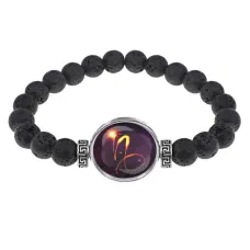 Браслет из лавы 8 мм Знаки Зодиака - Козерог BSL-0333