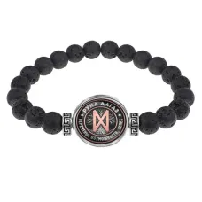 Браслет из лавы 8 мм Руна Дагаз BSL-0338