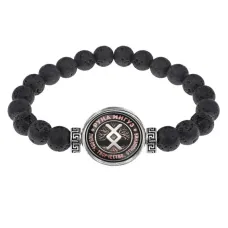 Браслет из лавы 8 мм Руна Ингуз BSL-0340