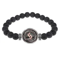 Браслет из лавы 8 мм Руна Йера BSL-0342