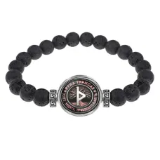 Браслет из лавы 8 мм Руна Турисаз BSL-0344