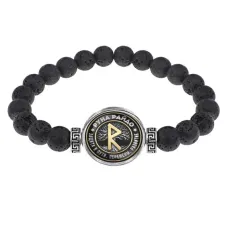 Браслет из лавы 8 мм Руна Райдо BSL-0345